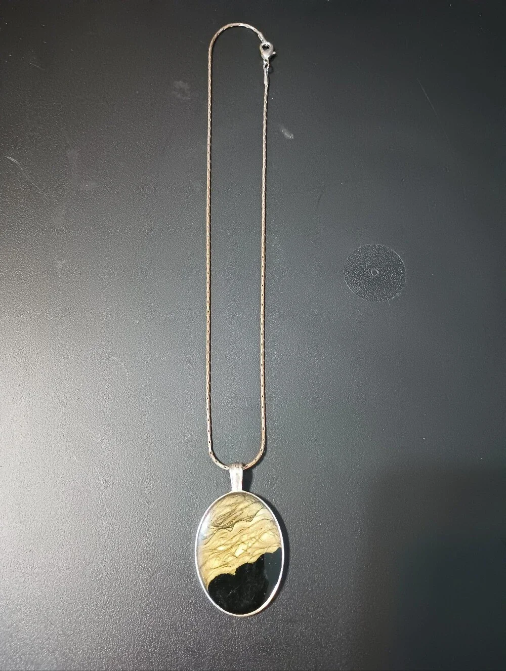 Vintage Kenneth Cole Oval Pendant On Chain